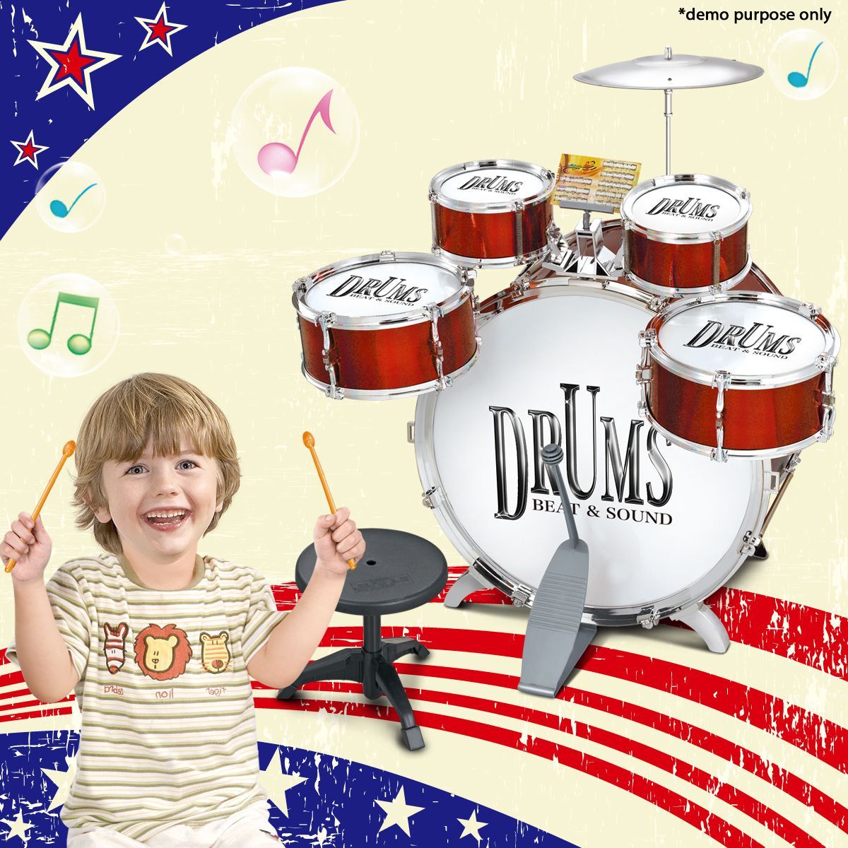 Let's Rock 5pc Drum Kit