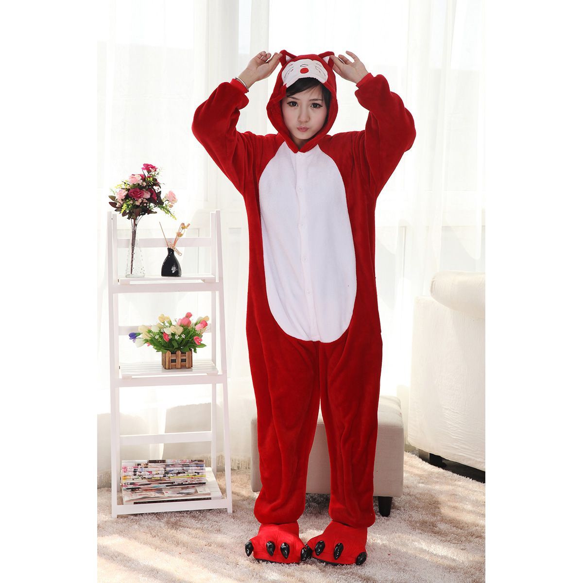 Animal Pajamas Cosplay Onesies Sleepwear Adult M