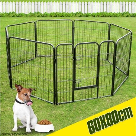 Portable Kennel Crate Fence with Configurable 12 Panels Work-It Pet Playpen Small Animal Cage Indoor/Outdoor Metal Wire Fence for Rabbits Foldable Metal Exercise Pen Small Animals Guinea Pigs 