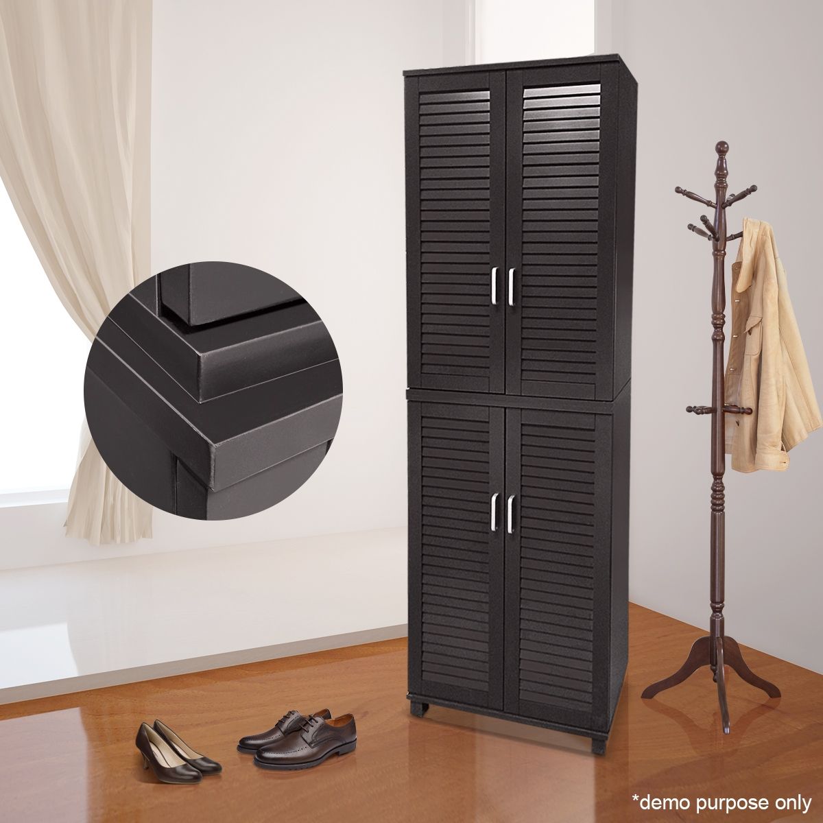 4Door Wooden Shoe Brown