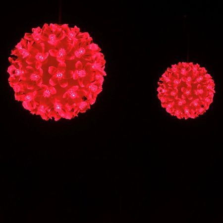 12Cm Red Led Flower Ball Web Fairy Light Christmas Wedding Party Decor 220V