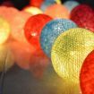 LUD 20 Led Multi-Color Cotton Ball Fairy String Lights Party Wedding Christams Home Decor