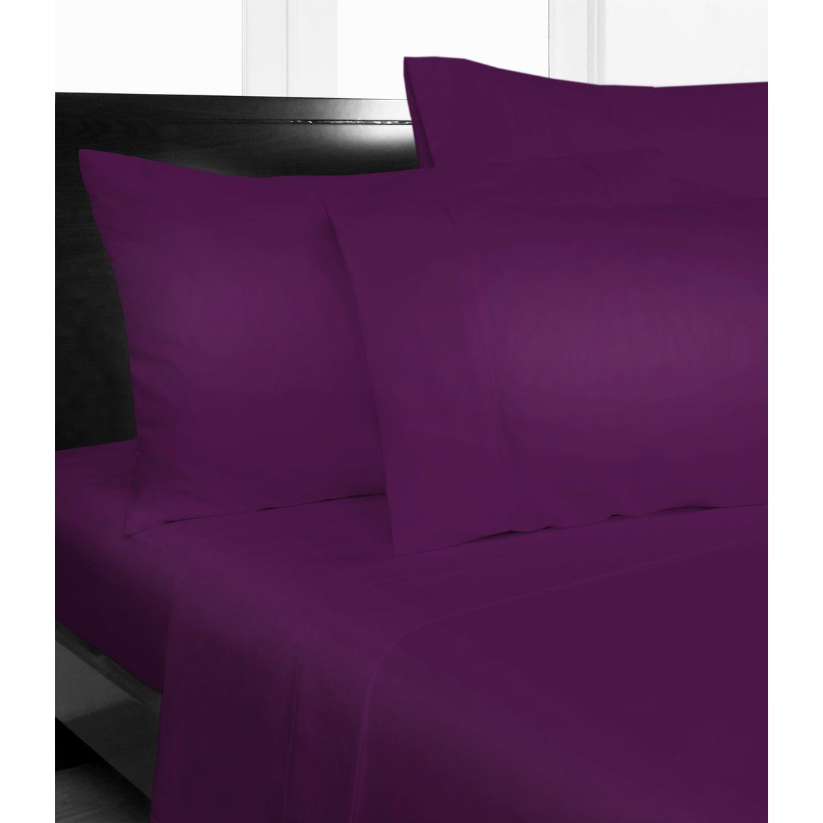 Double Bed Microfibre Purple Fitted Sheet Combo Pack