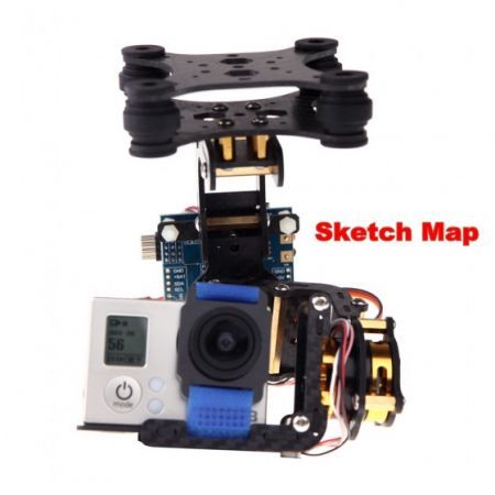 Brushless Camera Gimbal for Gopro Hero 3 3+ DJI Phantom with Motors & Controller PTZ