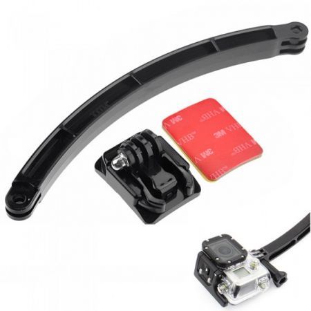 Helmet Extension Self Photo Arm Kit + Curved Adhesive Mount for GoPro Hero 3+ 3 2 1 ST-91
