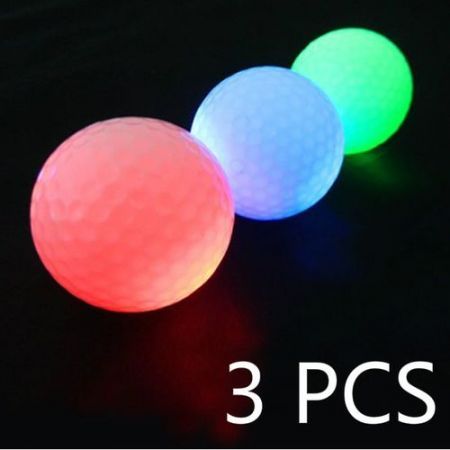 3PCS Luminous Light Up Golf Balls LED Glow Night