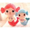 Cute Mermaid Sea Maid Doll Plush Doll Toy Collection Decoration Plaything for Kids Children Red