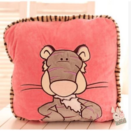 Cute Cartoon Tiger Plush Cushion Pillow Folding Quilt Blanket for Home Office Tiger