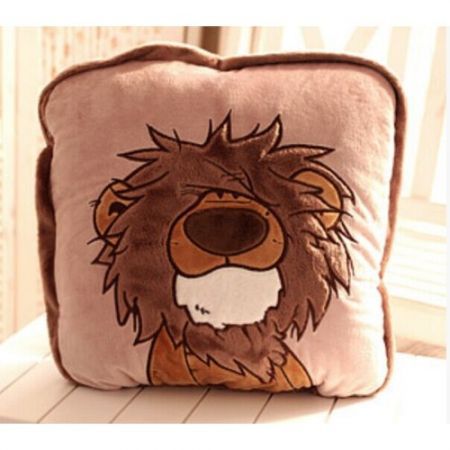 Cute Cartoon Lion Plush Cushion Pillow Folding Quilt Blanket for Home Office Lion