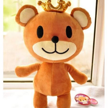 Fashion Crown Bear Plush Doll Toy Collection Decoration Plaything for Kids Children