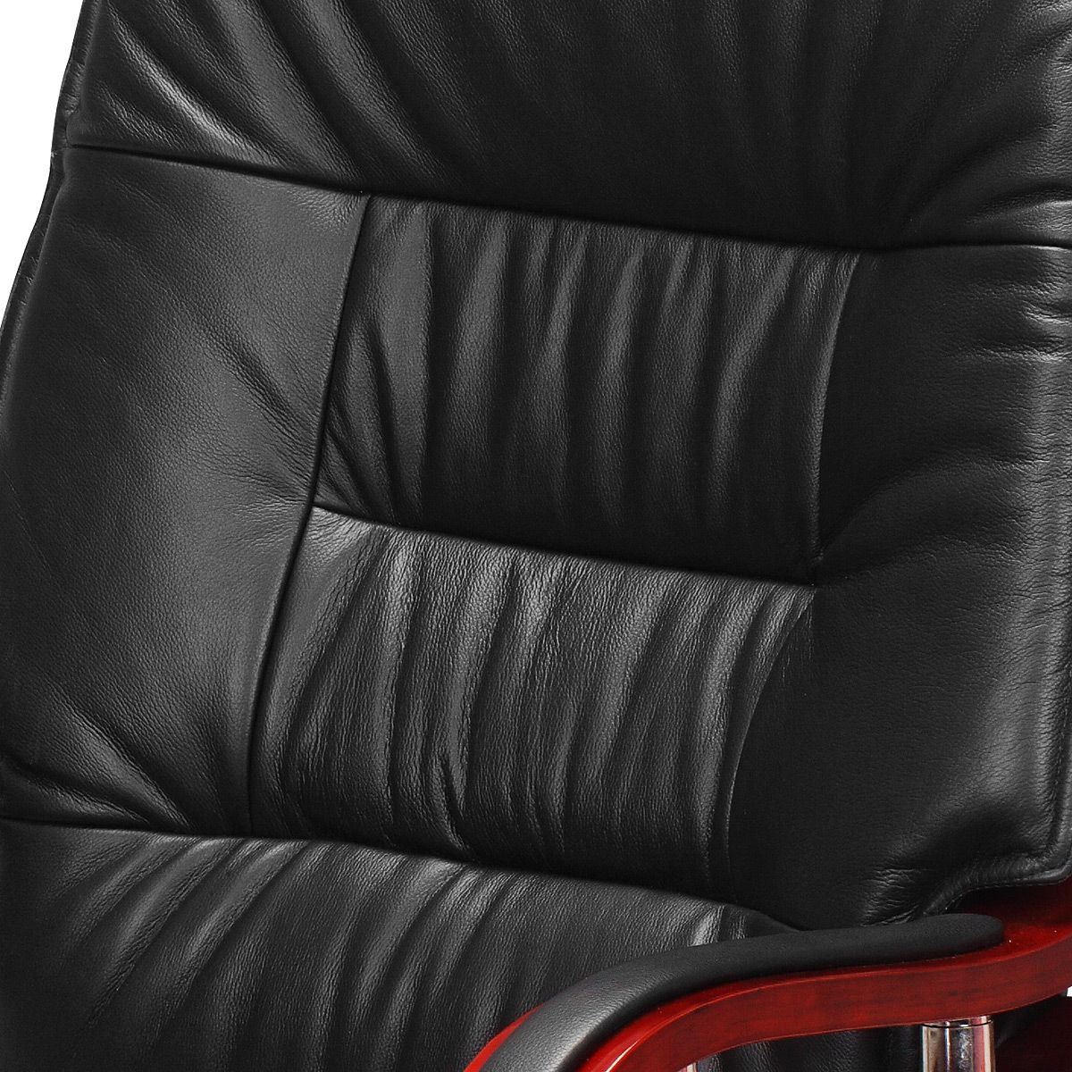 Black Genuine Leather High Back Office Chair Crazy Sales