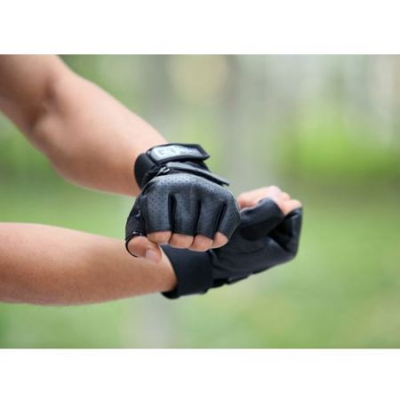 Gym Muscle Bodybuilding Black Mesh Fitness Power Lifting Weight Training Gloves