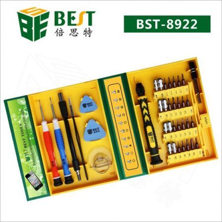 BST-8922 38 Multi-in-1 Precise Screwdriver Tool Kit Set for Iphone / Ipad / Ipod - Multicolored