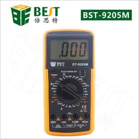BEST-9205M 2.8" LCD Handheld Digital Multimeter - Black + Orange (1 x 9V/6F22)