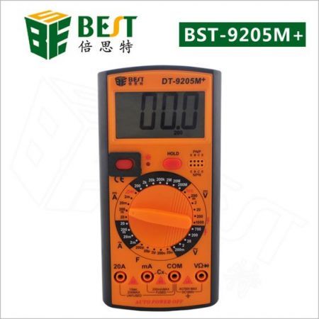 LUD BEST-9205M+ 2.6" LCD Digital Multimeter - Black + Reddish Orange