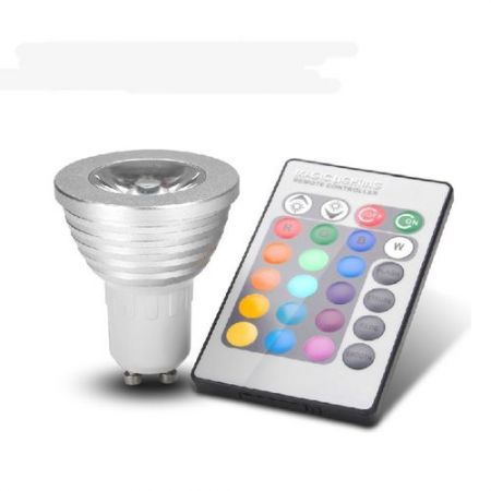3W GU10 Colors RGB LED Light Bulb with Remote Control Energy-saving