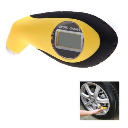 Portable Digital LCD Air Pressure Tire Tyre Gauge Tester Tool with LED for Car Motor Bike 100PSI KPA BAR