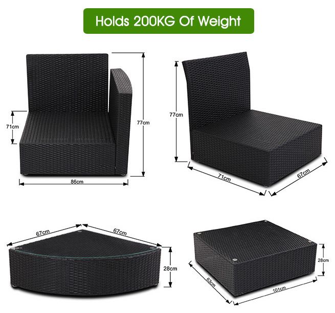 6pc Black Wicker Lounge Furniture Set Crazy Sales