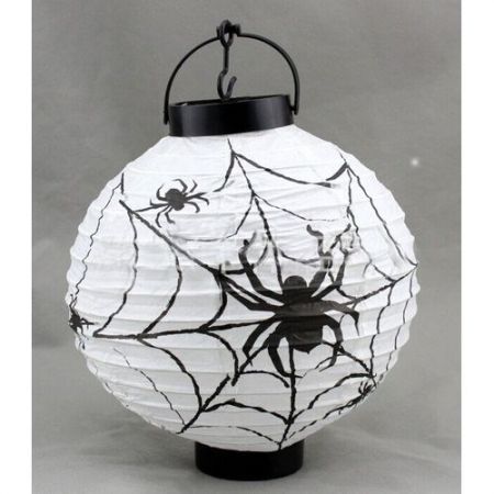 Halloween Party Bar Pumpkin Paper Lantern with Little Bulb Spider