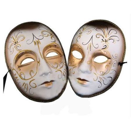Halloween Masquerade Party Venice Colored Drawing Couple Mask