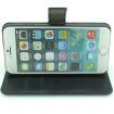 iPhone 6 Crazy Horse Grain Leather PU Full Body Case with Card - Black