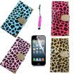 iPhone 6 Leopard Grain Design Gold Buckle PU Leather Full Body Cover with Card Slot - Pink(Film + Pen)