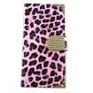 iPhone 6 Leopard Grain Design Gold Buckle PU Leather Full Body Cover with Card Slot - Pink(Film + Pen)