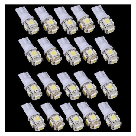 20pcs T10 5 SMD 5050 Pure White Wedge Signal 194 W5W 5 LED Car Light Bulb Lamp Car Light Source