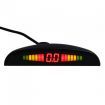 Car LED Parking Reverse Backup Radar System with Backlight Display + 4 Sensors Grey