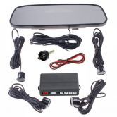 4 Parking Sensors Car Backup Reverse Radar Rearview Mirror