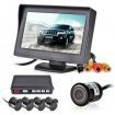 12V 4 Parking Sensors LCD Display Camera Video Car Reverse Backup Radar System Kit Buzzer Alarm