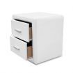 White PU Leather Bedside Tables