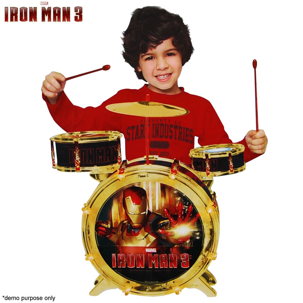 Iron Man Toy Drum Set with Lights