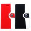 Double color button pattern PU Leather case for iphone 6 -Black