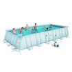 Bestway Above Ground Rectangular Swimming Pool w Steel Pro Frame & Sand Filter Pump 732 x 366 x 132cm