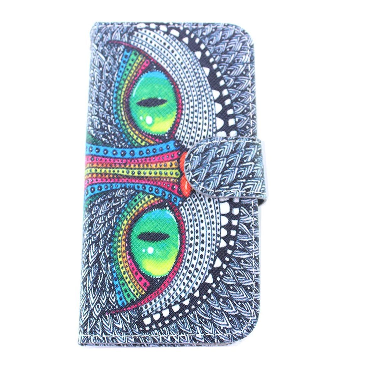 Eagle Eye Pattern Flip-open PU Leather Case w/ Stand / Card Slots for Samsung Galaxy S5 Mini