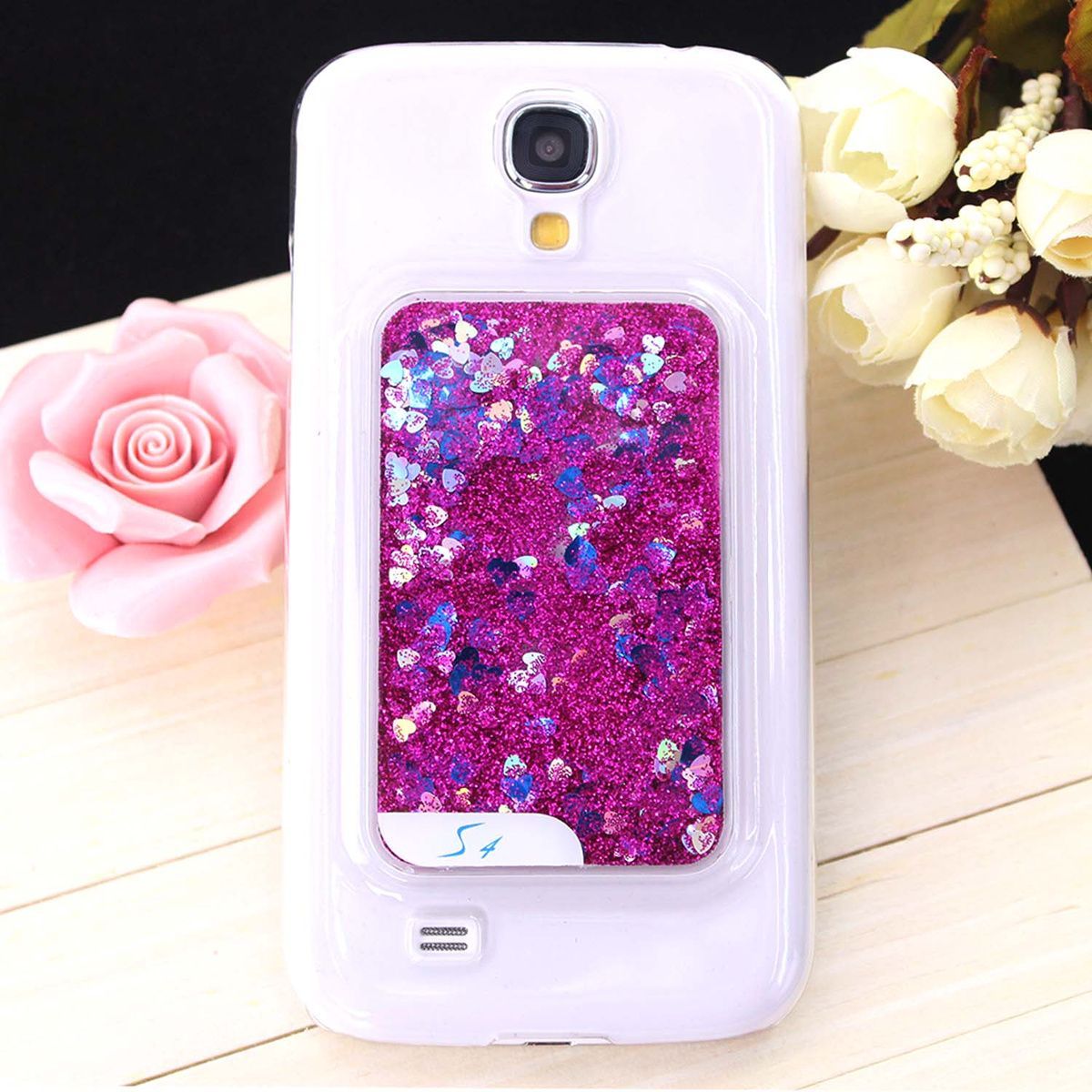 Fashion Colorful Love Pattern Plastic Case for Samsung Galaxy S4 i9500 - Rose