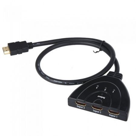 HDMI Splitter 0.5m 3 HDMI Input to 1 HDMI Output Auto Switch Cable