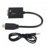 1080P HDMI Male to VGA Female Cable Video Converter Adapter HD Conversion Cable with Audio Output