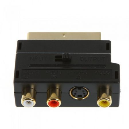 RGB Scart to Composite RCA+S-Video AV TV Audio Adapter