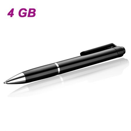 N16 Pen Style Stereo Digital Voice Recorder w/ Earphones - Black + Silver (4GB)