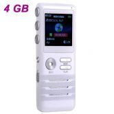 K6 1.5" LCD Dual Core Professional Digital Voice Recorder - White (4GB)