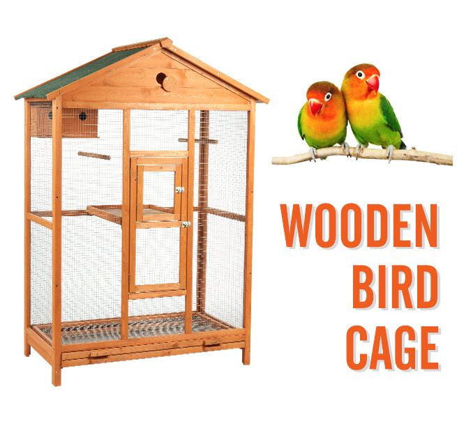 Large Wooden Bird Cage - BestDeals.co.nz
