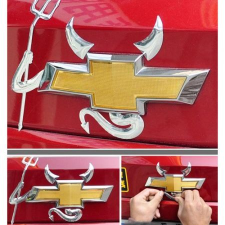 3D Car Stickers Styling Little Devil Guardian Angel Golden