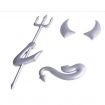 LUD 3D Car Stickers Styling Little Devil Guardian Angel Silver