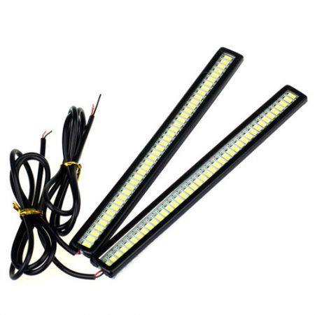 2pcs 12V 40LED Waterproof Car DRL Fog Strip Daytime Running Light White Tide