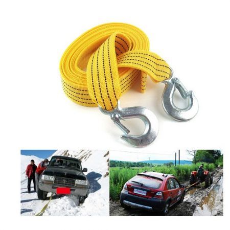 4M 5 Tons Car Tow Cable Towing Strap Rope With Hooks