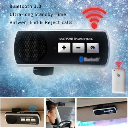 LUD Premium Bluetooth Car kit Handsfree Speaker Headphone For Universal Mobile Phone