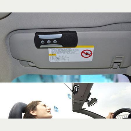 Bluetooth 3.0 Hands-free Dual Link Visor Car Multipoint Speakerphone