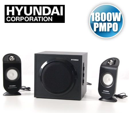 Hyundai HY-Z-2100 Z Series 1800W (PMPO) 2.1 Ultimate Multimedia Speaker System - 4 inch Subwoofer & 2.5 inch Satellite Speakers